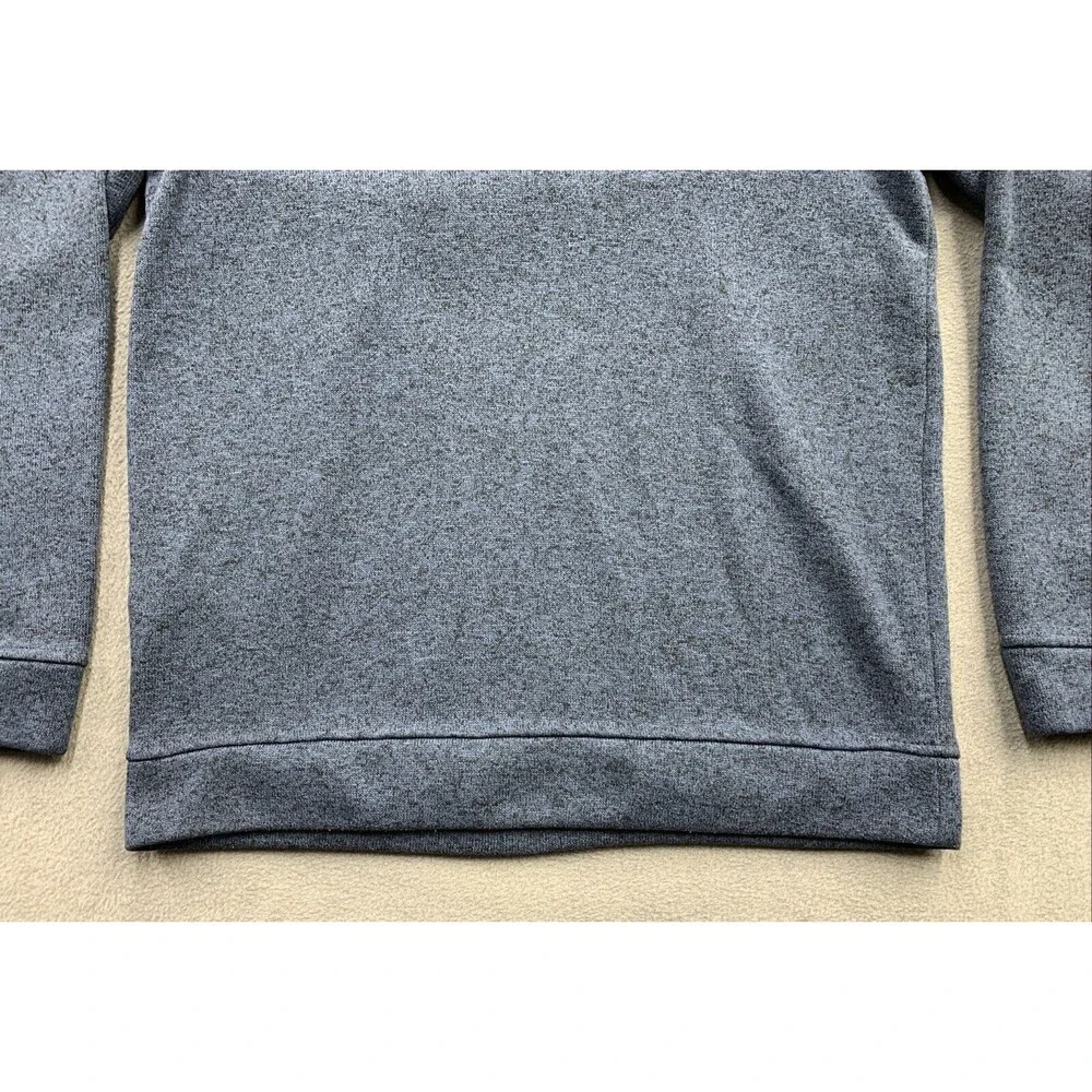 Eddie Bauer Sweater Adult Men Large Dark Blue Fleece Henley Pullover Snap Button